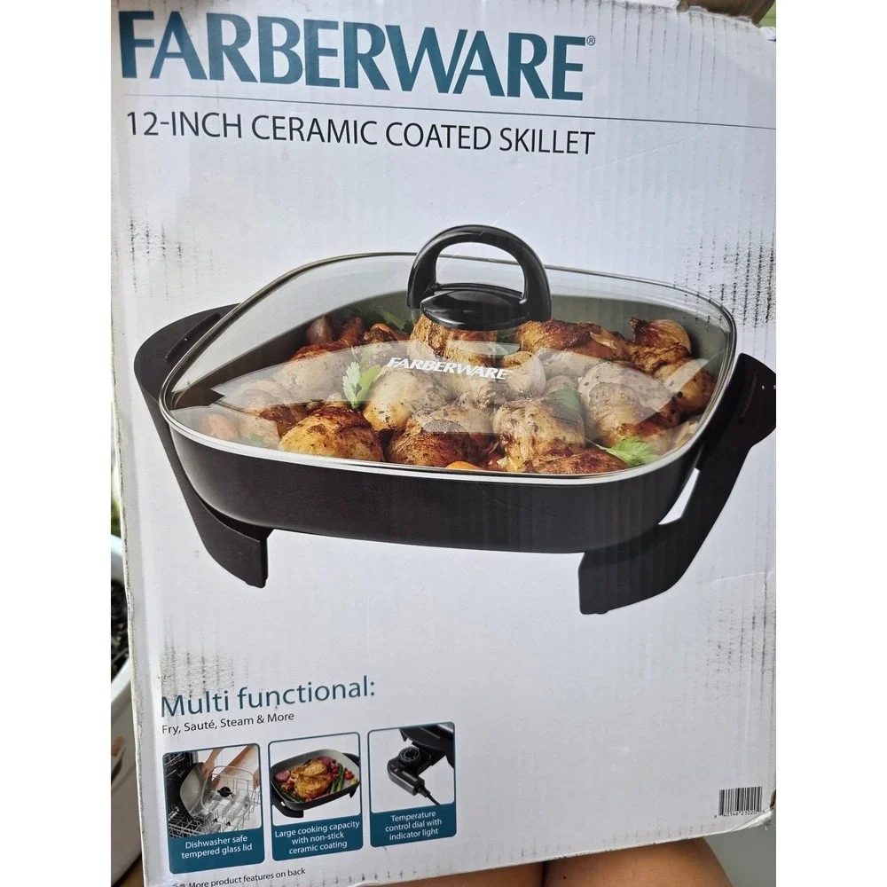 Farberware 12-Inch Electric Skillet‎ Ceramic Non-Stick FW61100027877 1200W E3